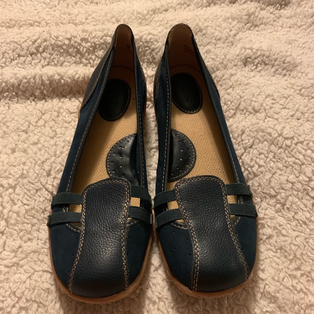 Leather slip on shoes